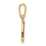 14k Polished CZ Rainbow and Clouds Pendant - Image 2