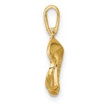 14k Polished CZ Fancy Open Heart Charm / Pendant - Image 2