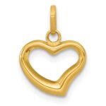 14k Polished Open Heart Charm Pendant