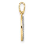 14k Polished CZ Open Heart Charm / Pendant - Image 2