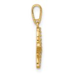 14k Polished and Textured CZ Starfish Charm / Pendant - Image 2