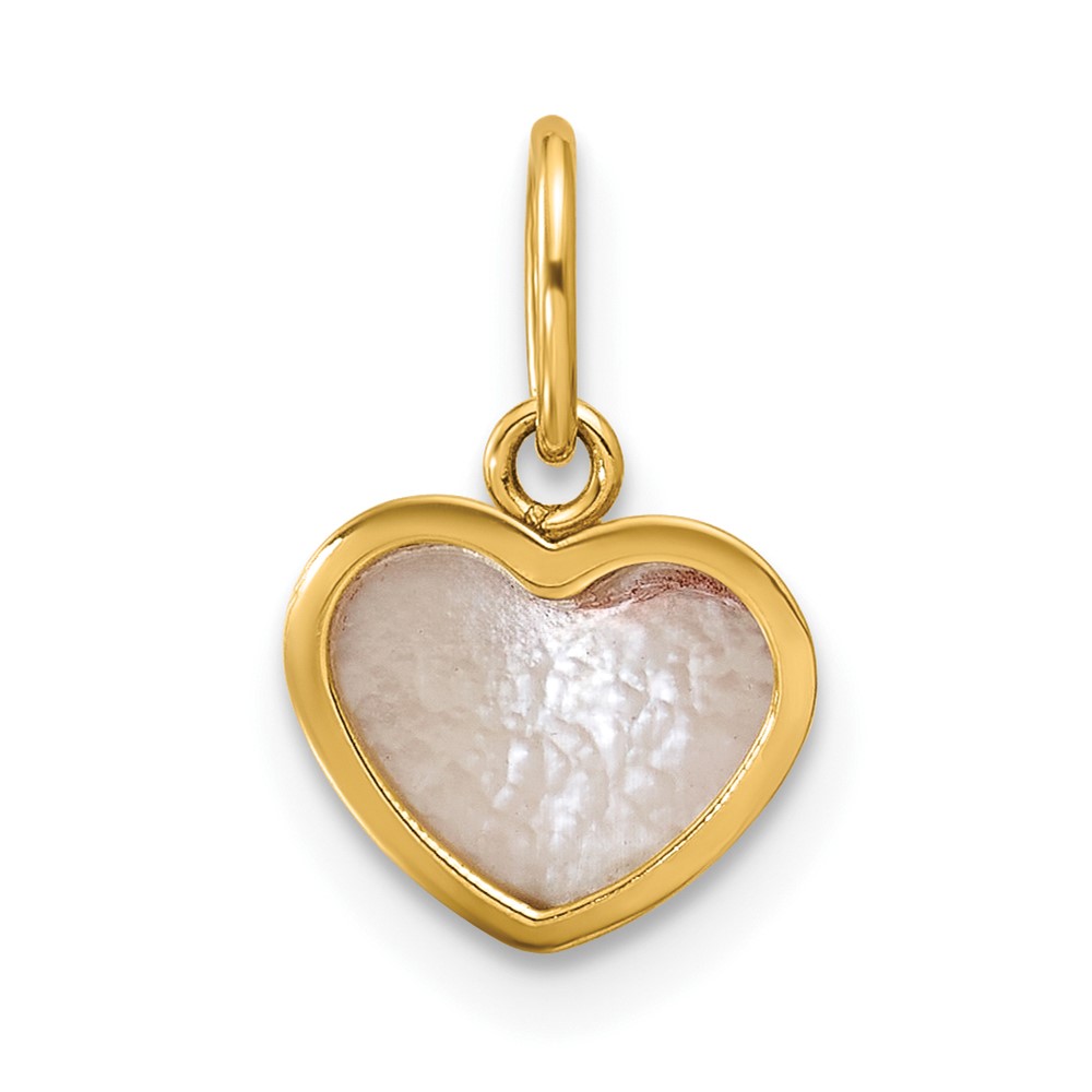 YC1623.jpg 14K Polished Mother of Pearl Heart Pendant - Image 1
