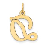 14KY Script Letter D Initial Charm - Image 3