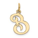 14KY Script Letter E Initial Charm - Image 3