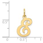 14KY Script Letter E Initial Charm - Image 4
