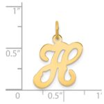 14KY Script Letter H Initial Charm - Image 4