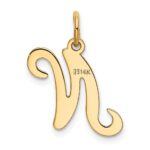 14KY Script Letter N Initial Charm - Image 3