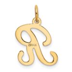 14KY Script Letter R Initial Charm - Image 3