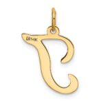 14KY Script Letter T Initial Charm - Image 3