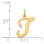 14KY Script Letter T Initial Charm - Image 4