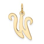 14KY Script Letter W Initial Charm - Image 3