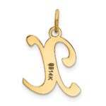 14KY Script Letter X Initial Charm - Image 3
