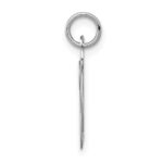 14KW White Gold Script Letter W Initial Charm - Image 2