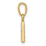 14KY with Rhodium Diamond Letter A Initial Pendant - Image 2