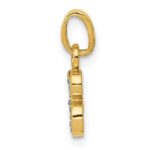 14KY with Rhodium Diamond Letter B Initial Pendant - Image 2
