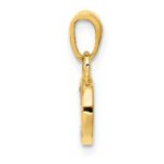 14KY with Rhodium Diamond Letter D Initial Pendant - Image 2