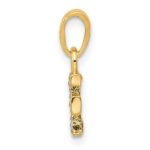 14KY with Rhodium Diamond Letter F Initial Pendant - Image 2