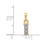 14KY with Rhodium Diamond Letter I Initial Pendant - Image 3