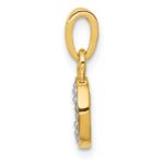 14KY with Rhodium Diamond Letter O Initial Pendant - Image 2