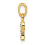 14KY with Rhodium Diamond Letter P Initial Pendant - Image 2