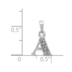14KW with Rhodium Diamond Letter A Initial Pendant - Image 2