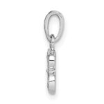 14KW with Rhodium Diamond Letter B Initial Pendant - Image 2