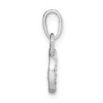 14KW with Rhodium Diamond Letter C Initial Pendant - Image 2