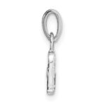 14KW with Rhodium Diamond Letter D Initial Pendant - Image 2