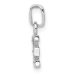 14KW Rhodium-plated Diamond Letter E Initial Pendant - Image 2