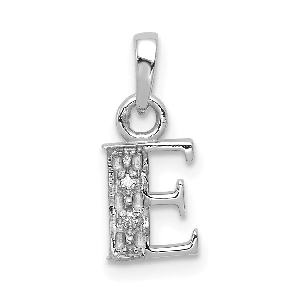 YC251E.jpg 14KW Rhodium-plated Diamond Letter E Initial Pendant - Image 1