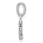 14KW Rhodium-plated Diamond Letter F Initial Pendant - Image 2