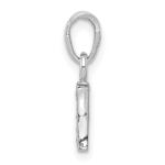 14KW Rhodium-plated Diamond Letter I Initial Pendant - Image 2