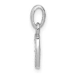 14KW Rhodium-plated Diamond Letter J Initial Pendant - Image 2