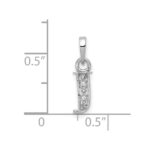 14KW Rhodium-plated Diamond Letter J Initial Pendant - Image 3