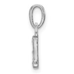 14KW Rhodium-plated Diamond Letter L Initial Pendant - Image 2