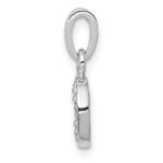 14KW Rhodium-plated Diamond Letter O Initial Pendant - Image 2