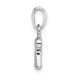 14KW Rhodium-plated Diamond Letter R Initial Pendant - Image 2