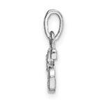 14KW Rhodium-plated Diamond Letter S Initial Pendant - Image 2