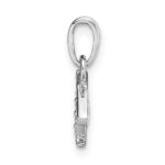 14KW Rhodium-plated Diamond Letter T Initial Pendant - Image 2