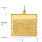 14k Tuesday the First Day Engravable Calendar Pendant - Image 2
