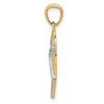 14K and White Rhodium Ballet Shoe Pendant - Image 2