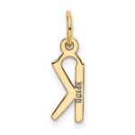 14k Small Slanted Block Letter K Initial Charm - Image 3