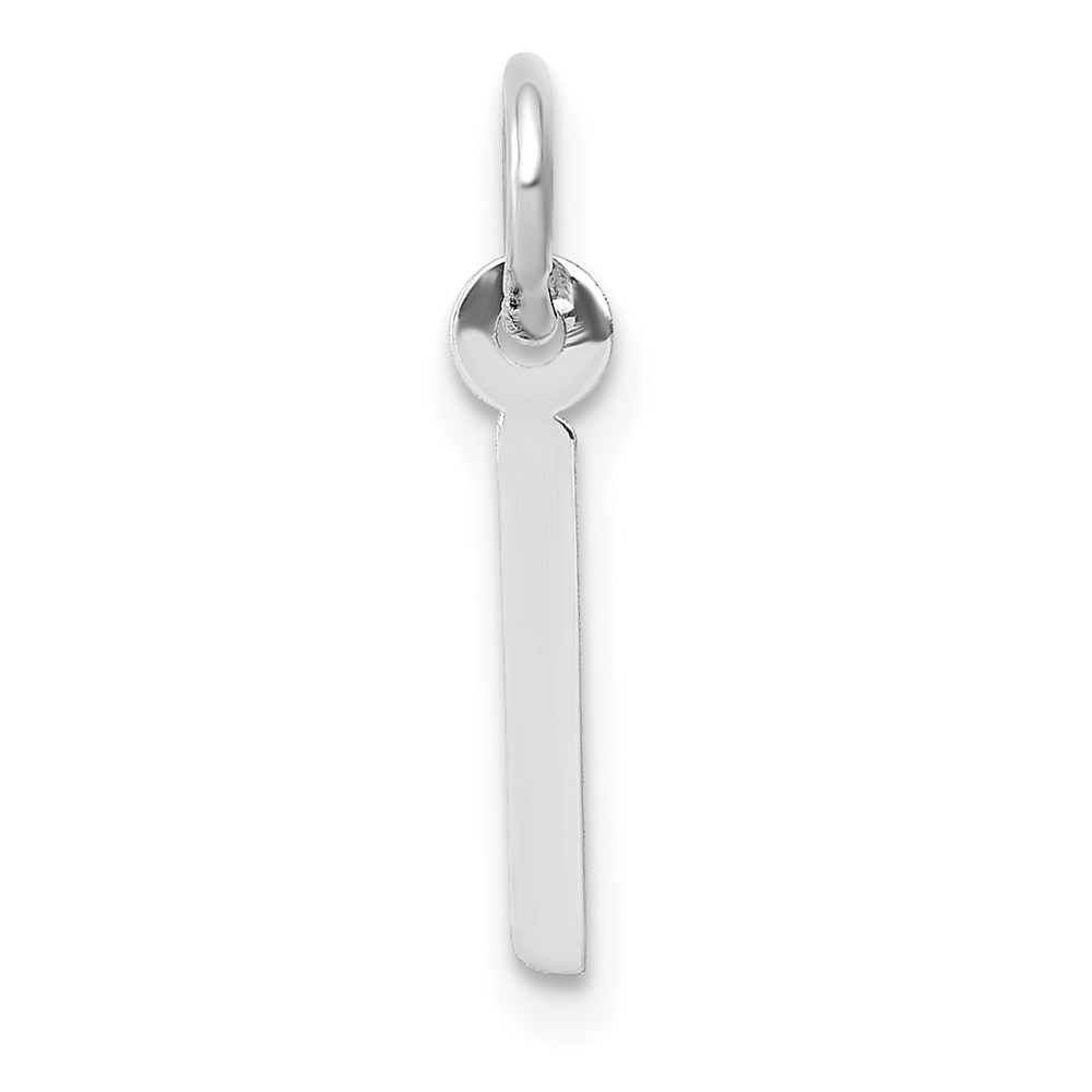 YC645I.jpg 14K White Gold Small Slanted Block Letter I Initial Charm - Image 1