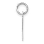 14K White Gold Small Slanted Block Letter K Initial Charm - Image 2