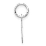 14K White Gold Small Slanted Block Letter S Initial Charm - Image 2
