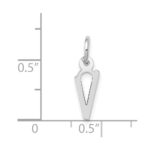 14K White Gold Small Slanted Block Letter V Initial Charm - Image 4
