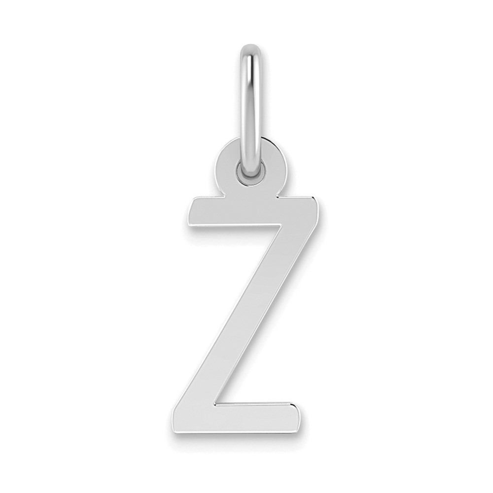 YC645Z.jpg 14k White Gold Small Slanted Block Letter Z Initial Charm - Image 1