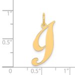 14K Small Fancy Script Letter I Initial Charm - Image 4