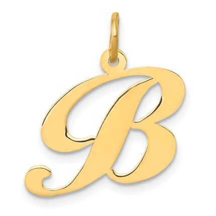 14K Medium Fancy Script Letter B Initial Charm