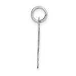 14K White Gold Medium Fancy Script Letter H Initial Charm - Image 2